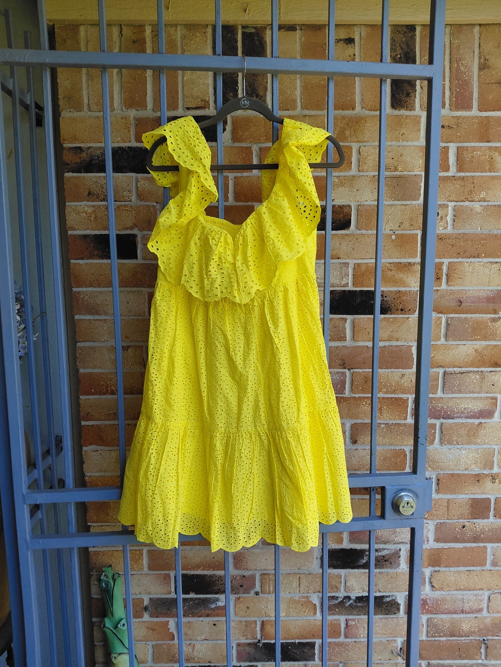Lilly Pulitzer Bright Yellow Eyelet Ruffle Sundress#(C21)